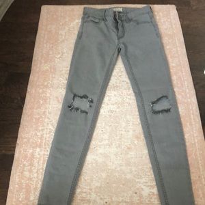Free people grey distressed jeans size 24